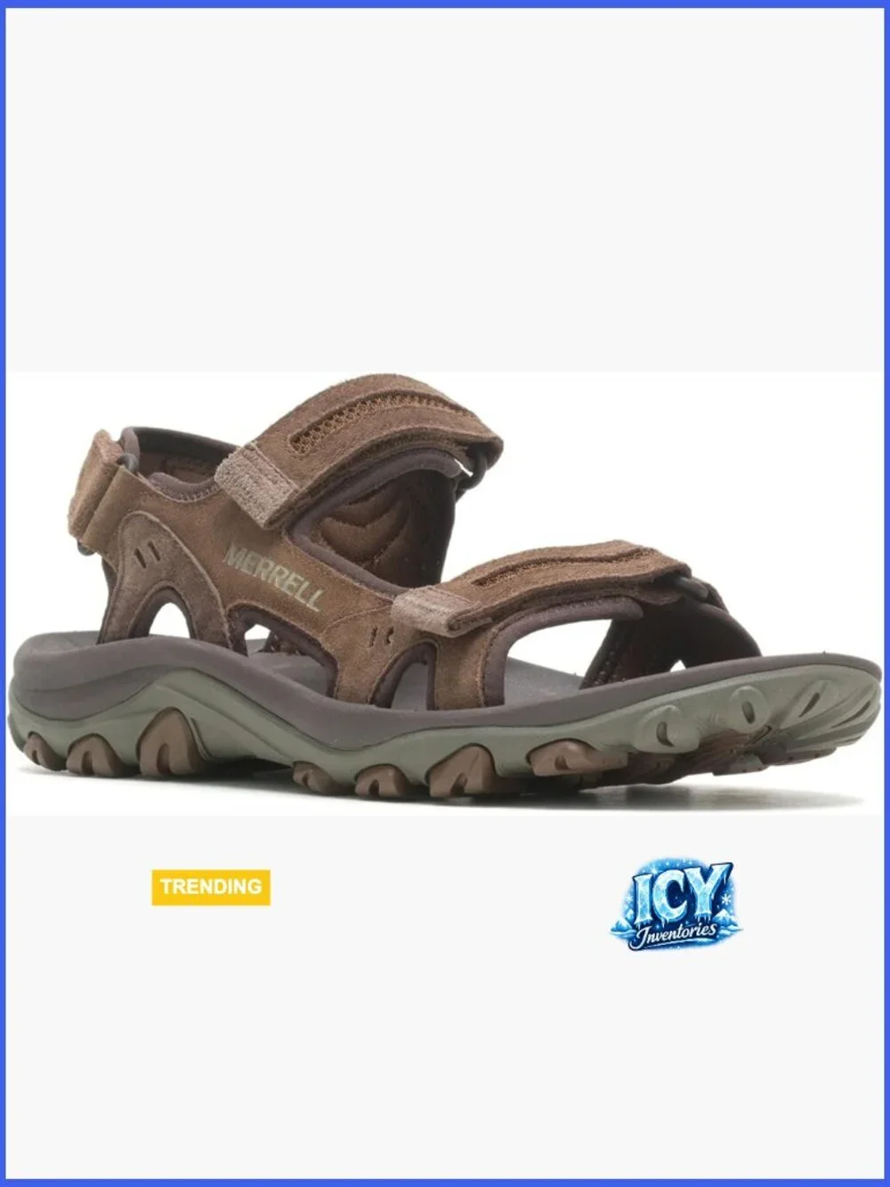 Men's Athletic Sandal with Waterproof Leather Upper and Cushioned Insole